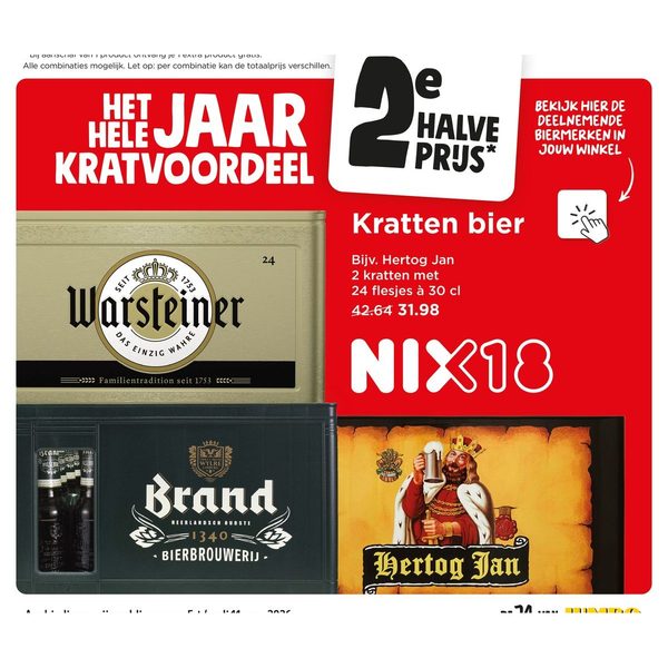 Kratten bier (o.a. Warsteiner, Brand, Hertog Jan)