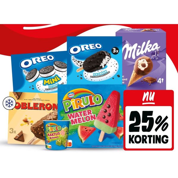 Pirulo, Toblerone, Milka of Oreo ijs