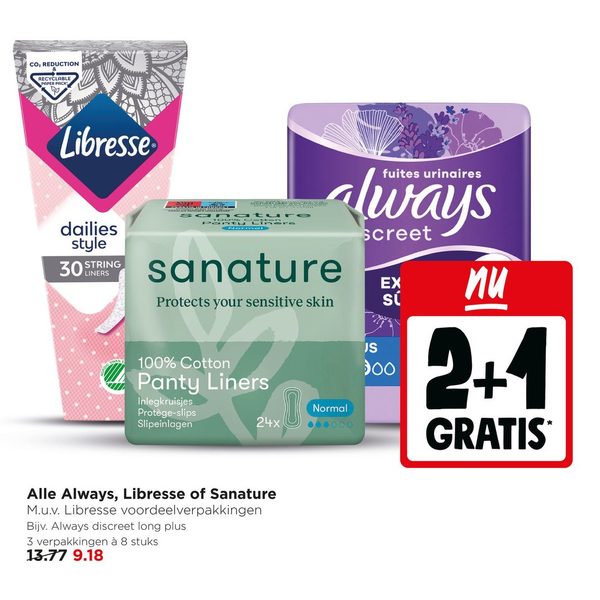 Inlegkruisjes en maandverband