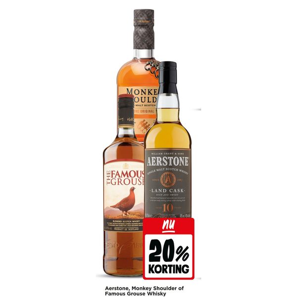 Aerstone, Monkey Shoulder of Famous Grouse Whisky