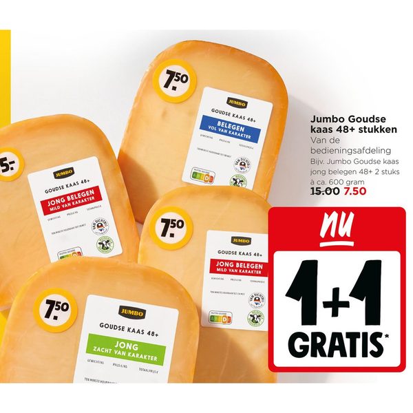 Jumbo Goudse kaas 48+ stukken