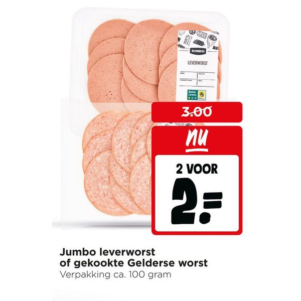 Jumbo leverworst of gekookte Gelderse worst