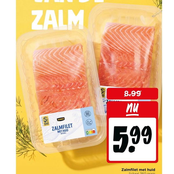 Zalmfilet met huid