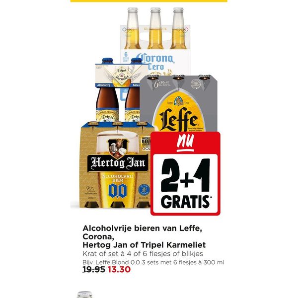 Alcoholvrije bieren van Leffe, Corona, Hertog Jan of Tripel Karmeliet