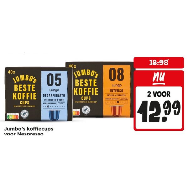 Jumbo's koffiecups voor Nespresso