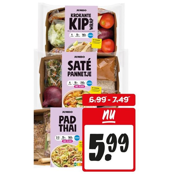 Krokante kip wrap, Saté pannetje of Pad Thai