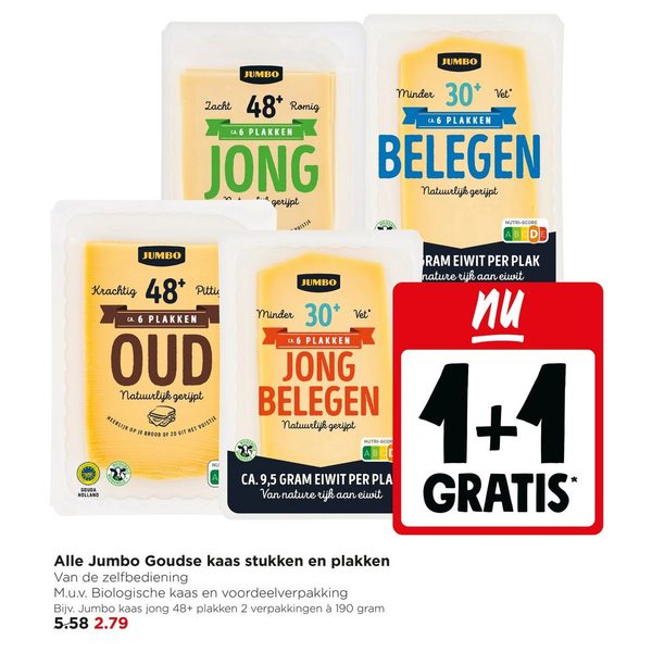Jumbo Goudse kaas stukken en plakken