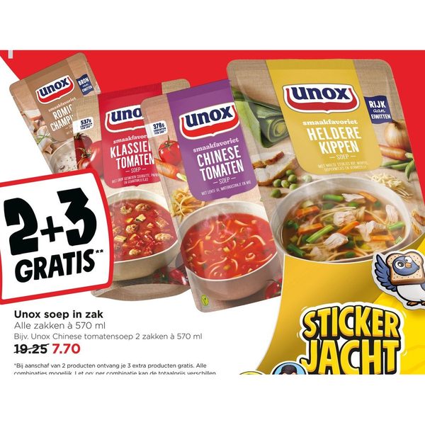 Unox soep in zak