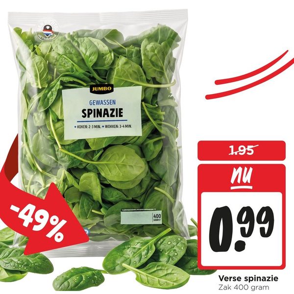 Gewassen spinazie