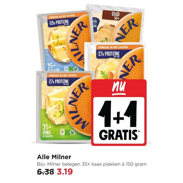 Milner kaas plakken