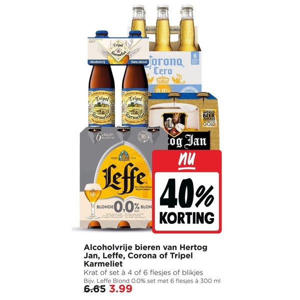 Alcoholvrije bieren van Hertog Jan, Leffe, Corona of Tripel Karmeliet