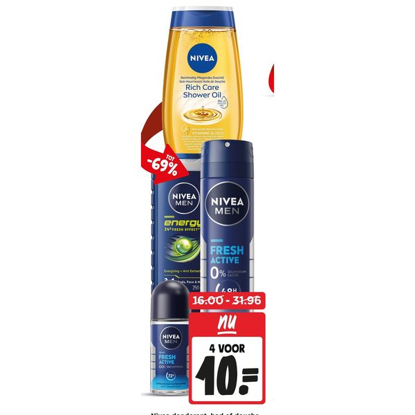 Nivea deodorant, bad of douche