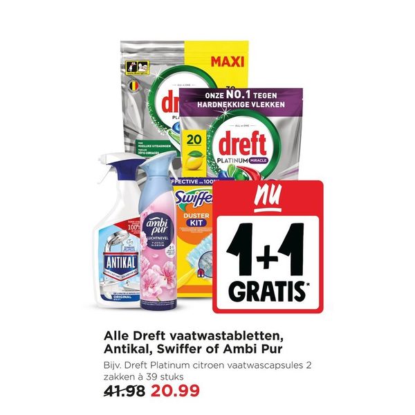 Vaatwastabletten, Antikal, Swiffer of Ambi Pur