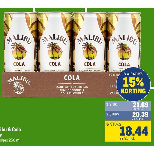 Malibu & Cola tray