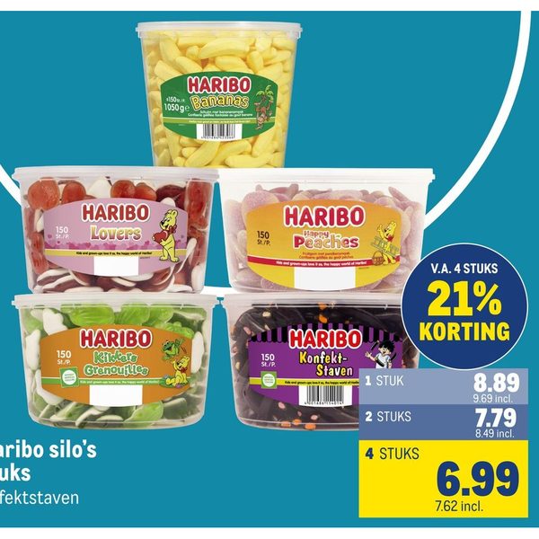 Alle Haribo silo's 150 stuks