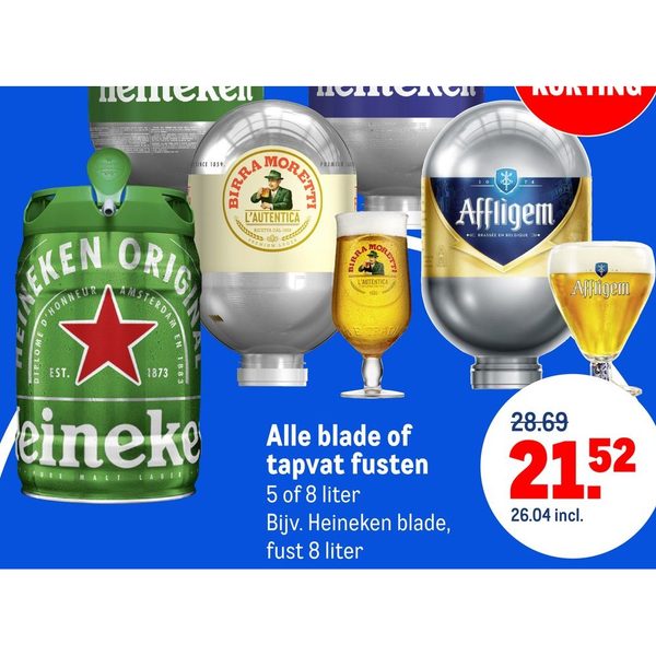 Alle blade of tapvat fusten 5 of 8 liter