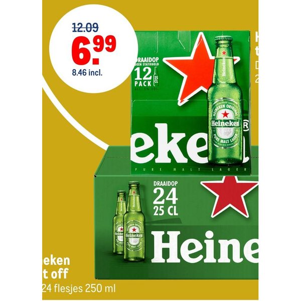 Heineken twist off Doos 12 flesjes 250 ml