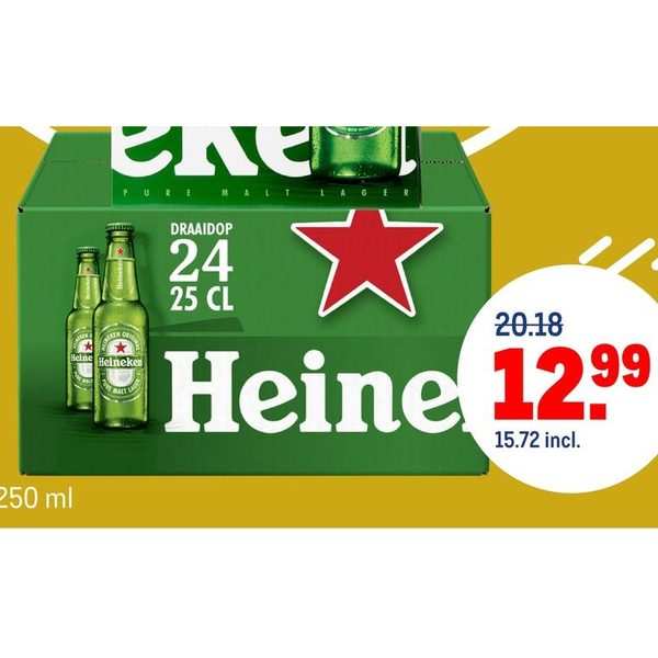 Heineken twist off Doos 24 flesjes 250 ml