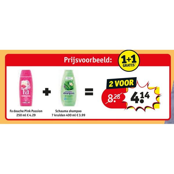 Fa douche Pink Passion & Schauma shampoo 7 kruiden combi