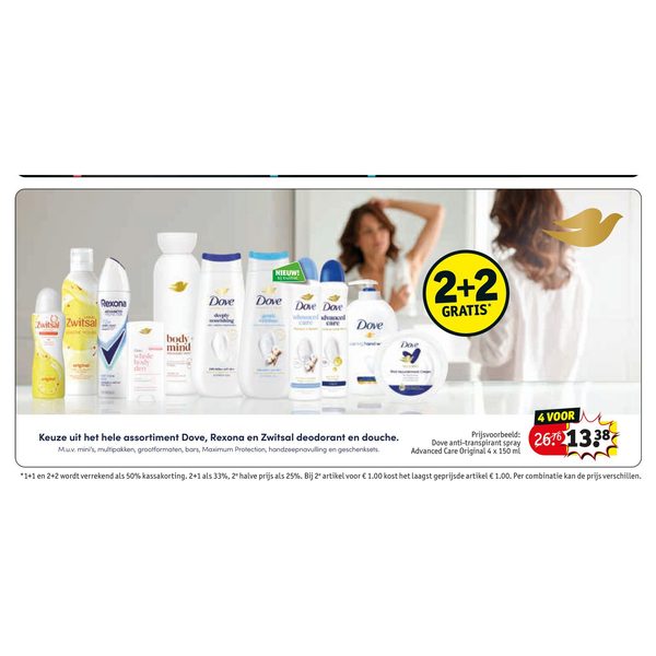Dove, Rexona en Zwitsal deodorant en douche