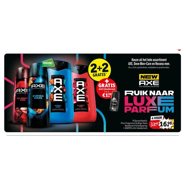 Axe, Dove Men+Care en Rexona Men deodorant en douche