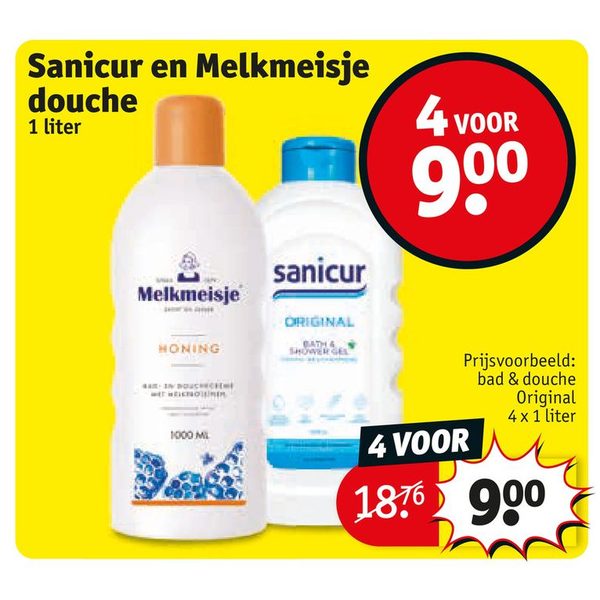 Sanicur en Melkmeisje douchegel