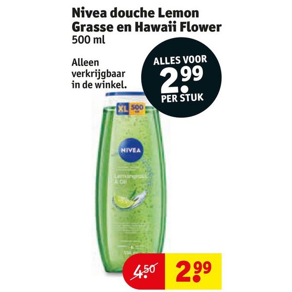 Nivea douche Lemon Grasse en Hawaii Flower