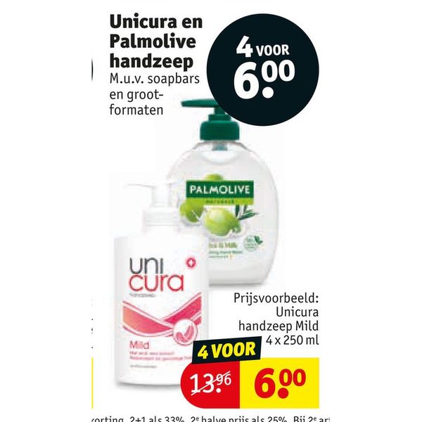 Unicura en Palmolive handzeep