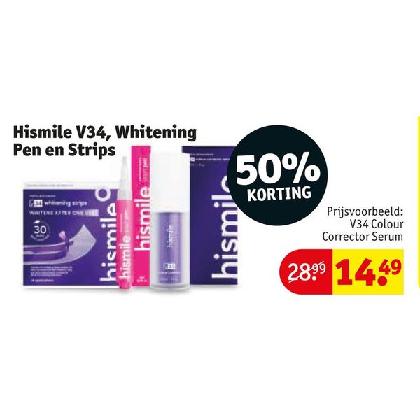 Hismile V34, Whitening Pen en Strips
