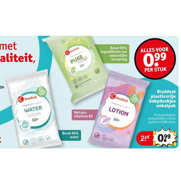 Kruidvat plasticvrije babydoekjes