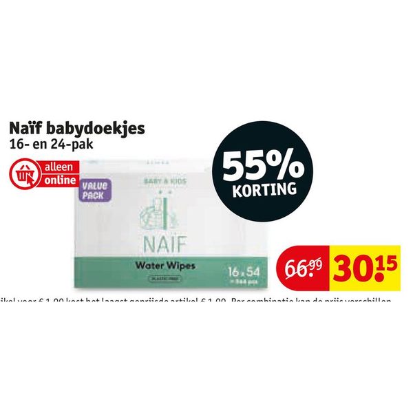 Naïf babydoekjes 16- en 24-pak