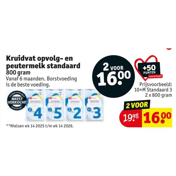 Kruidvat opvolg- en peutermelk standaard 800 gram