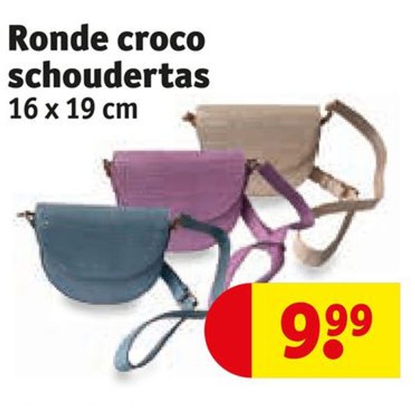 Ronde croco schoudertas