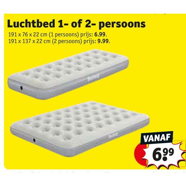 Luchtbed 1- of 2-persoons