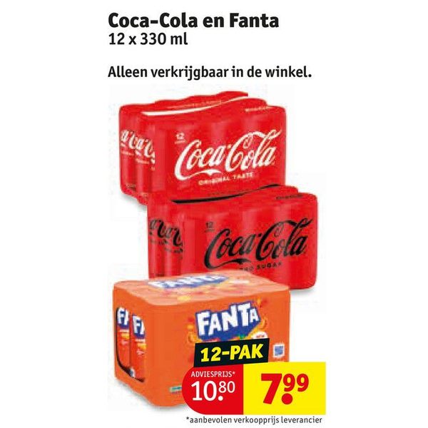 Coca-Cola en Fanta 12-pak