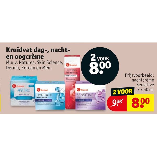 Kruidvat dag-, nacht- en oogcrème