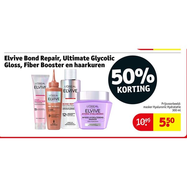 Elvive Bond Repair, Ultimate Glycolic Gloss, Fiber Booster en haarkuren