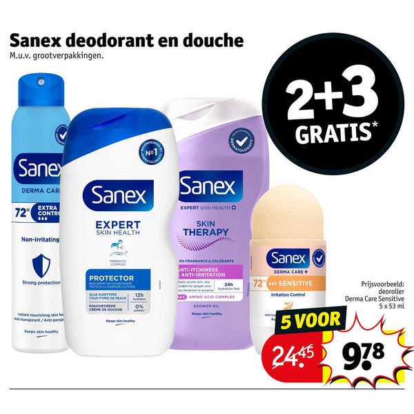 Sanex deodorant en douche