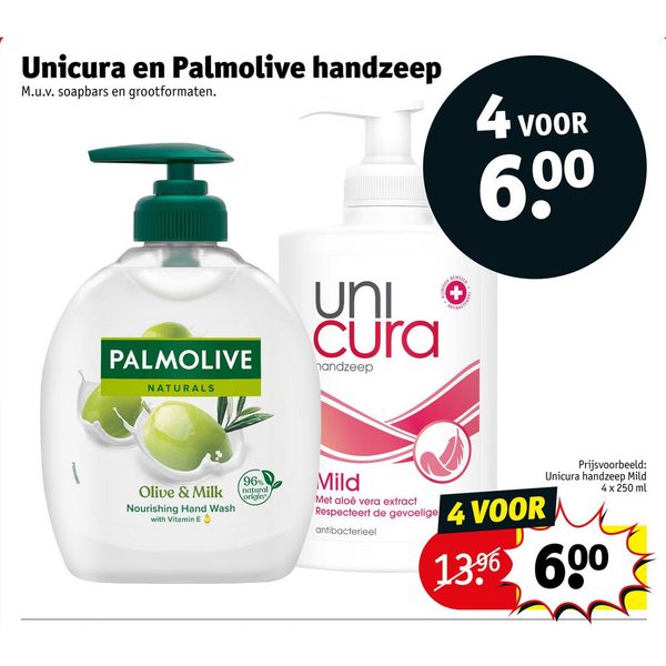 Unicura en Palmolive handzeep