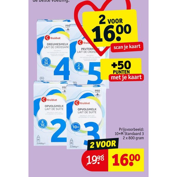 Kruidvat opvolg- en peutermelk standaard