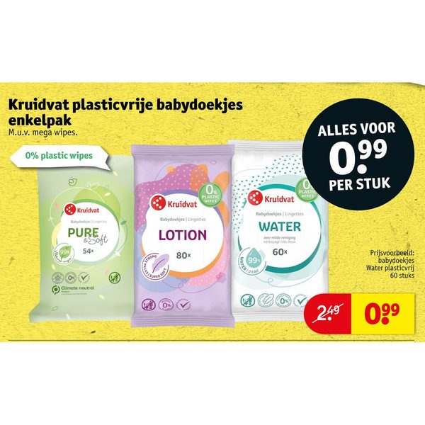 Kruidvat plasticvrije babydoekjes