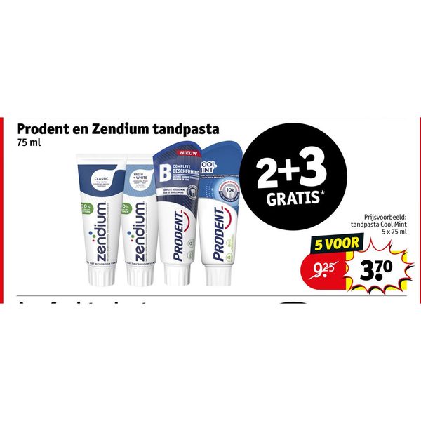 Prodent en Zendium tandpasta