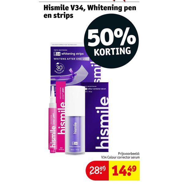 Hismile V34, Whitening pen en strips