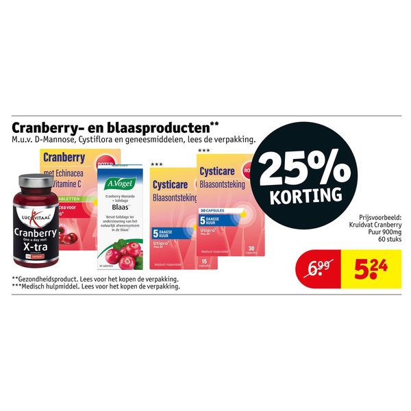 Cranberry- en blaasproducten