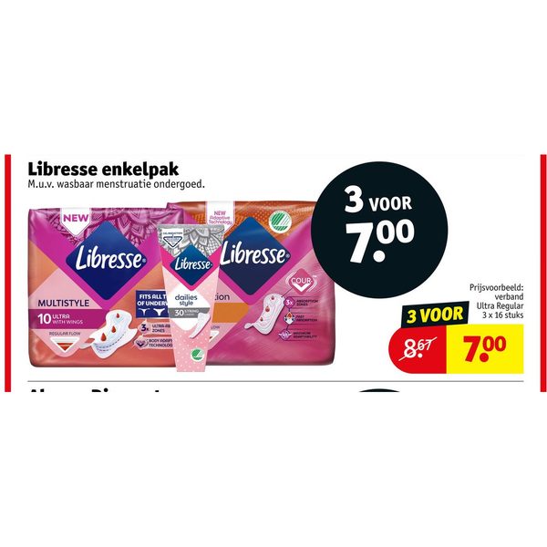 Libresse maandverband en inlegkruisjes