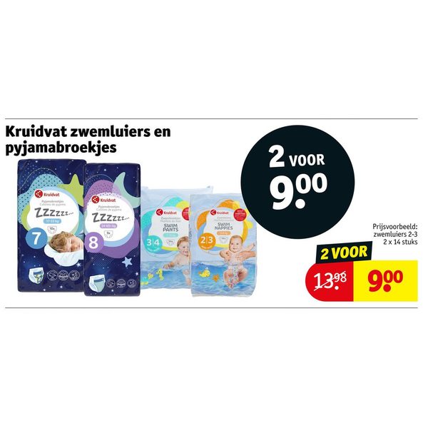 Kruidvat zwemluiers en pyjamabroekjes