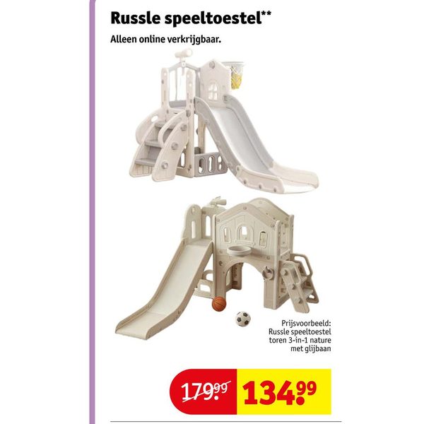 Russle speeltoestel toren 3-in-1 met glijbaan