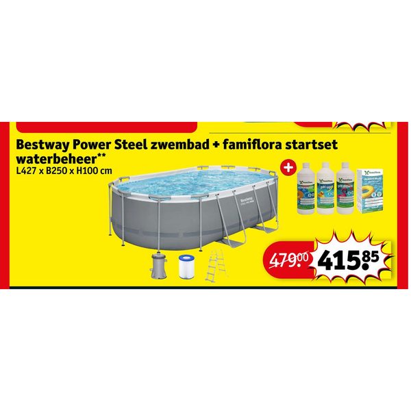 Bestway Power Steel zwembad + famiflora startset waterbeheer