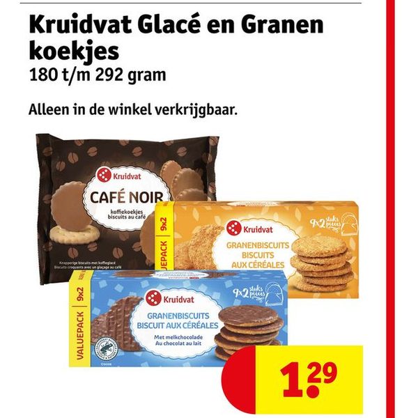 Kruidvat Glacé en Granen koekjes