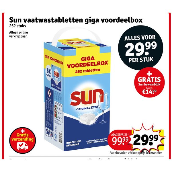 Sun vaatwastabletten giga voordeelbox
